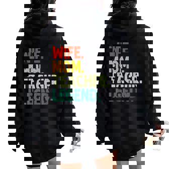Esposa Mamá Profesora Leyendaintage Divertida Profesora Día De La Madre Women Oversized Hoodie Back Print - Regaloses