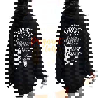 Exhausted Pregnant Lady Costume Halloween Pregnancy Mom Women Oversized Hoodie Back Print - Thegiftio UK