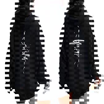 Faith Bible Verse Christian Sideways Tattoo Women Oversized Hoodie Back Print - Monsterry