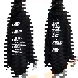 Family Traditions Thanksgiving Repeat Women Oversized Hoodie Back Print - Monsterry