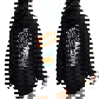 My Favorite Spirit Is Whiskey Halloween Ghost Drinking Women Oversized Hoodie Back Print - Thegiftio UK
