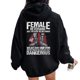 Female Veteran Usa Veterans Day Us Army Veteran Women Oversized Hoodie Back Print - Thegiftio UK