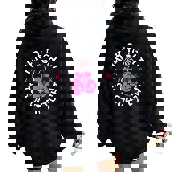 Her Fight Is Our Fight Breast Cancer Awareness Men Women Oversized Hoodie Back Print - Thegiftio UK