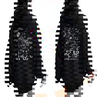 Fight Cancer In All And Every Color Ribbons Dandelion Flower Women Oversized Hoodie Back Print - Thegiftio UK