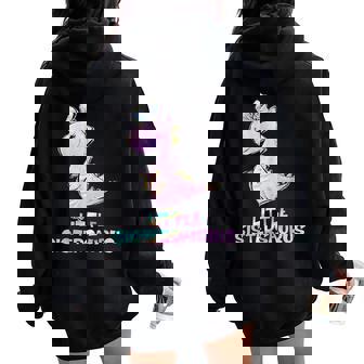 Fille Dinosaure Petite Sœur Assortie Famille Frère Et Sœur Enfants Women Oversized Hoodie Back Print - Cadeauxyz