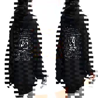First Day Of School 8Th Grade Square Root Of 64 Math Teacher Women Oversized Hoodie Back Print | Seseable CA