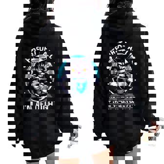 First Of All I M A Delight Cat Coffee Sarcastic Women Oversized Hoodie Back Print - Seseable