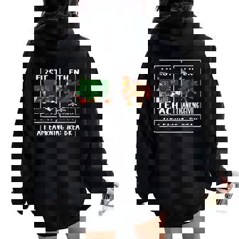 First Teach Then Thanksgiving I'm Earning A Break Teacher Women Oversized Hoodie Back Print - Thegiftio UK