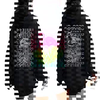 Be Flamazing Birthday Pink Flamingo Amazing Party Women Oversized Hoodie Back Print - Monsterry