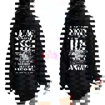 Floral August 1994 Made In 30Th Birthday 30 Years Old Women Oversized Hoodie Back Print - Thegiftio UK