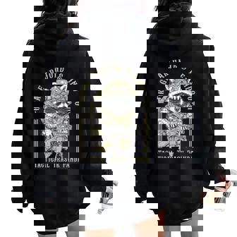 Forage Around & Find Out Tactical Trash Panda Appeal Women Oversized Hoodie Back Print - Thegiftio UK