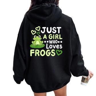 Frog Frogs Frog Owner Frog Lover For Girls Women Women Oversized Hoodie Back Print - Thegiftio UK