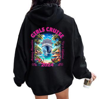 Fun Matching Trip Women's Besties Bff Girls Cruise 2024 Women Oversized Hoodie Back Print - Thegiftio UK