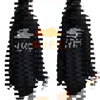 Cat Nope Lazy Cat Orange Cat Lady Cat Lovers Women Oversized Hoodie Back Print | Seseable UK