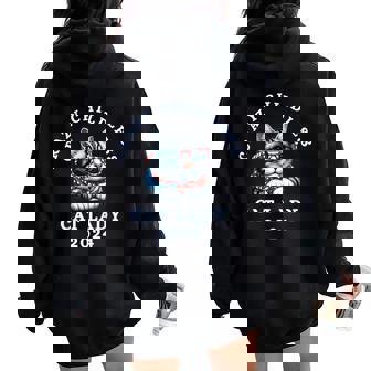 Childless Crazy Cat Lady 2024 Crazy Cat Lady Women Oversized Hoodie Back Print - Thegiftio UK