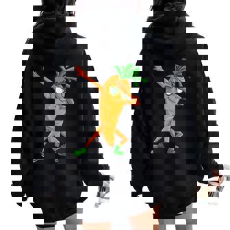 Dabbing Carrot Cute Vegetable Lover Women Women Oversized Hoodie Back Print - Monsterry