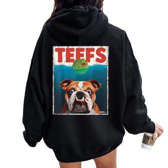 English Bulldog Fs Top Bully Jowls Paws Dog Mom Women Oversized Hoodie Back Print - Thegiftio UK