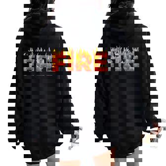 Fire And Ice Costume Halloween Family Matching Women Oversized Hoodie Back Print | Mazezy