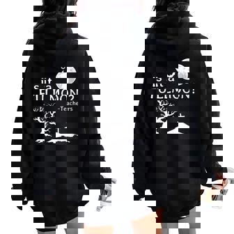 Halloween Is It A Full Moon Teachers Happy Party Women Oversized Hoodie Back Print - Monsterry