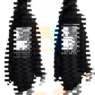 Keep Gambling Inspirational Meme Sarcastic Humor Women Oversized Hoodie Back Print - Seseable