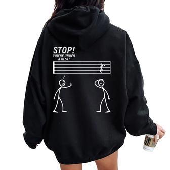 Music For Music Teacher Music Lover Women Oversized Hoodie Back Print - Thegiftio UK