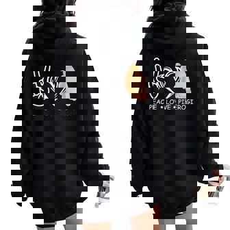 Peace Love Pierogi Cuisine Lover Cool For Girl Women Oversized Hoodie Back Print - Thegiftio UK