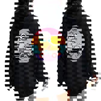 Sloth Roller Skate Women Oversized Hoodie Back Print | Seseable CA