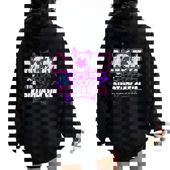 Spider Birthday Party Mom Of The Birthday Girl Women Oversized Hoodie Back Print - Thegiftio UK