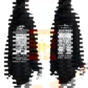 Make Thanksgiving Great Again Autumn Fall Leaves Women Oversized Hoodie Back Print - Thegiftio UK