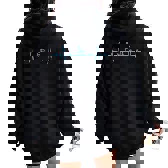 Wine Heartbeat Wine Lover Cool Women Oversized Hoodie Back Print - Thegiftio UK