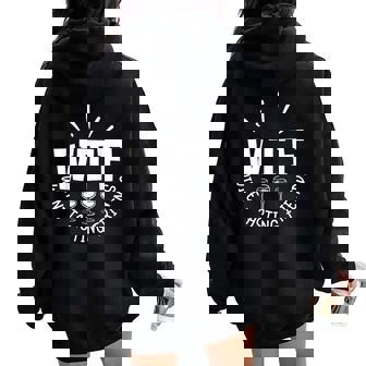 Wine Lover Wtf Wine Tasting Friends Drinking Wine Women Oversized Hoodie Back Print - Thegiftio UK