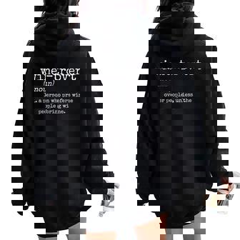 Wine Wine-Trovert Wine Drinker Women Oversized Hoodie Back Print - Seseable