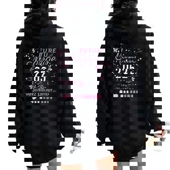 Future Marraine 2025 Annonce Baptême Maman Filleul Sweat à capuche oversize pour femme avec imprimé dans le dos - Cadeauxyz