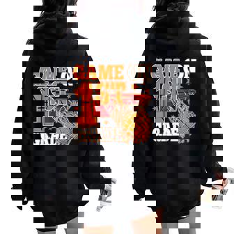 Game On 1St Grade Basketball Back To School First Grade Team Women Oversized Hoodie Back Print - Seseable