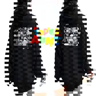 Gamer Super Aunt Family Matching Game Super Aunt Superhero Women Oversized Hoodie Back Print - Thegiftio UK