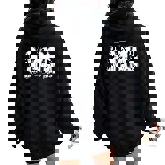 Ghost Holding Black Cat Halloween Cat Lovers Women Women Oversized Hoodie Back Print - Thegiftio UK