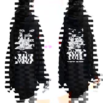 Ghost Nurse Squad Lazy Halloween Costume Boo Ghoul Rn Women Oversized Hoodie Back Print - Monsterry