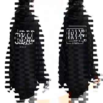 Girl Dad Est 2025 Logo Dad 2025 Father Girl Dad To Be 2025 Women Oversized Hoodie Back Print - Thegiftio