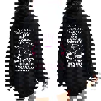 This Girl Runs On Hot Chocolate And Musicals Theatre Women Oversized Hoodie Back Print - Thegiftio UK