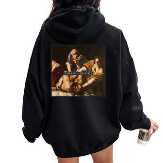 Girl Will Be Girl Feminist Women Oversized Hoodie Back Print - Thegiftio UK
