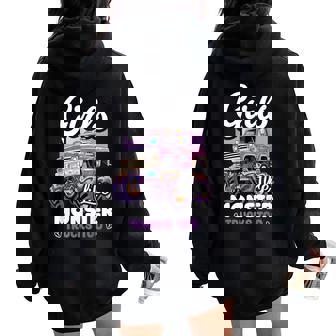 Girls Like Monster Trucks Too Birthday Monster Truck Women Oversized Hoodie Back Print - Thegiftio UK