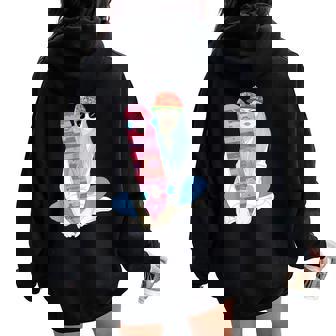 Girls Skate Skateboard Skateboarding Do A Kickflip Girl Women Oversized Hoodie Back Print - Thegiftio UK