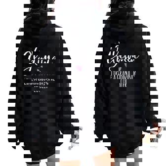 Glamma Like A Grandma Only Cooler Heart Mother's Day Glamma Women Oversized Hoodie Back Print | Seseable UK