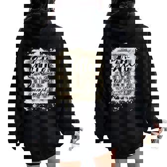 Glitter & Dirt Mama Of Both Army Mom Leopard Camo Bleached Women Oversized Hoodie Back Print - Monsterry