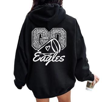Go Cheer Eagles Sports Name Boys Girls Women Oversized Hoodie Back Print - Monsterry