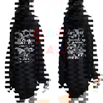 God Shed His Grace Thee 4Th Of July Patriotic Christian Women Oversized Hoodie Back Print | Mazezy