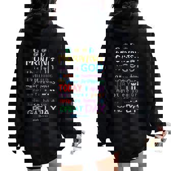 Good Morning This Is God Christian Bible Verse Women Oversized Hoodie Back Print - Monsterry