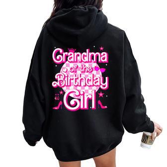 Grandma Of The Birthday Girl Doll Family Party Decorations Women Oversized Hoodie Back Print - Thegiftio UK