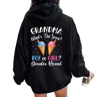 Grandma Ice Cream Whats The Scoop Gender Reveal Women Oversized Hoodie Back Print - Thegiftio UK