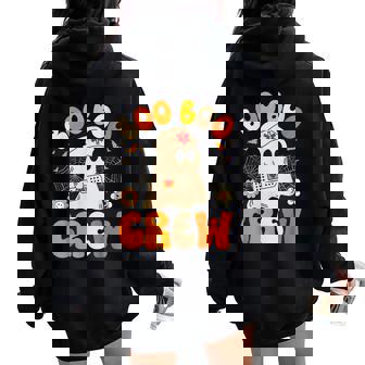 Groovy Boo Crew Nurse Ghost Halloween Nurse Women Oversized Hoodie Back Print - Monsterry